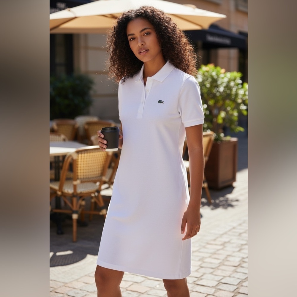 Lacoste Women's Classic White Polo Dress